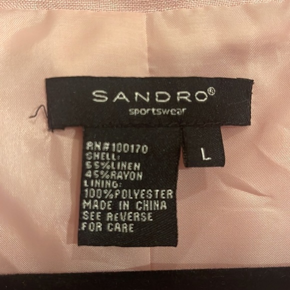 Sandro Linen-Blend Crop Jacket - Picture 2 of 3